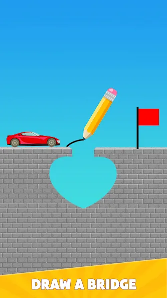 Draw Bridge Puzzle: Brain Game [MOD: без рекламы и все уровни открыты] на Андроид — скриншот 1