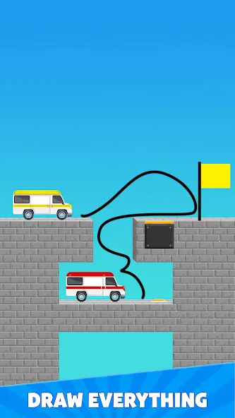 Draw Bridge Puzzle: Brain Game [MOD: без рекламы и все уровни открыты] на Андроид — скриншот 2