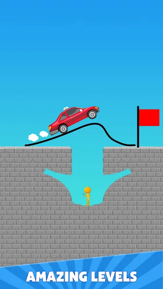 Draw Bridge Puzzle: Brain Game [MOD: без рекламы и все уровни открыты] на Андроид — скриншот 4