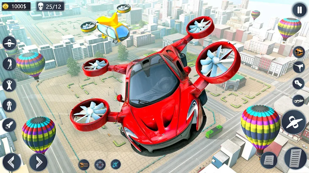 Взломанная Flying Car Robot Game Car Game [MOD: безлимитные деньги и все машины открыты] на Андроид — скриншот 1