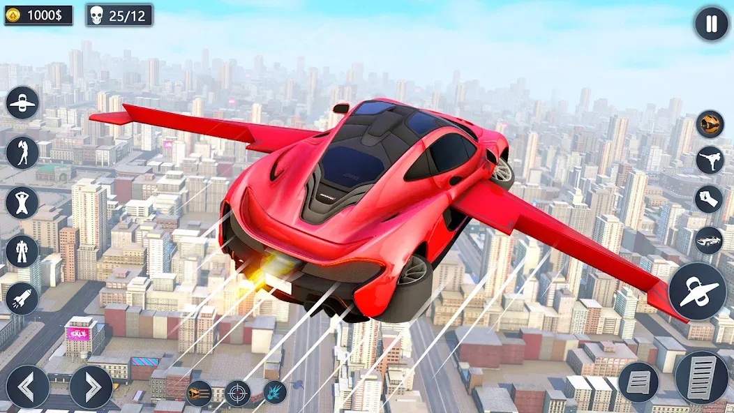 Взломанная Flying Car Robot Game Car Game [MOD: безлимитные деньги и все машины открыты] на Андроид — скриншот 2