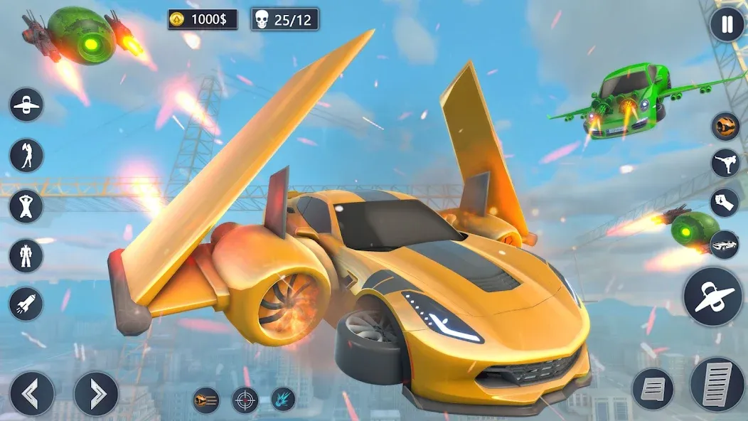 Взломанная Flying Car Robot Game Car Game [MOD: безлимитные деньги и все машины открыты] на Андроид — скриншот 3