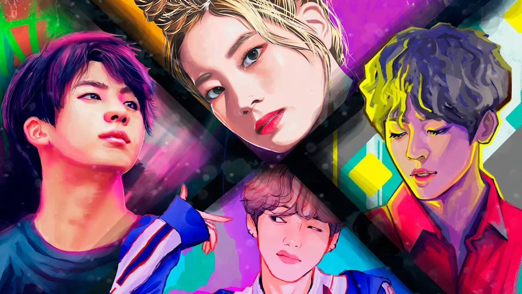 Kpop Paint by Numbers BT21 [MOD: без рекламы и все картинки открыты] — Скачать бесплатно (APK) — скриншот 2