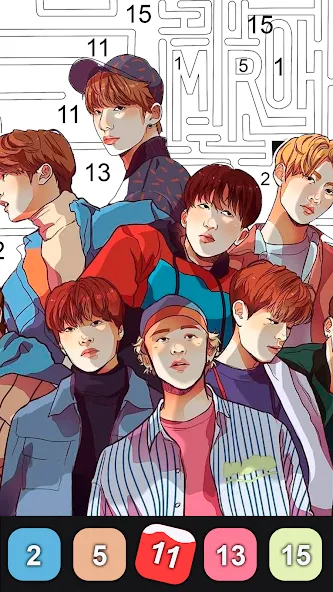 Kpop Paint by Numbers BT21 [MOD: без рекламы и все картинки открыты] — Скачать бесплатно (APK) — скриншот 3