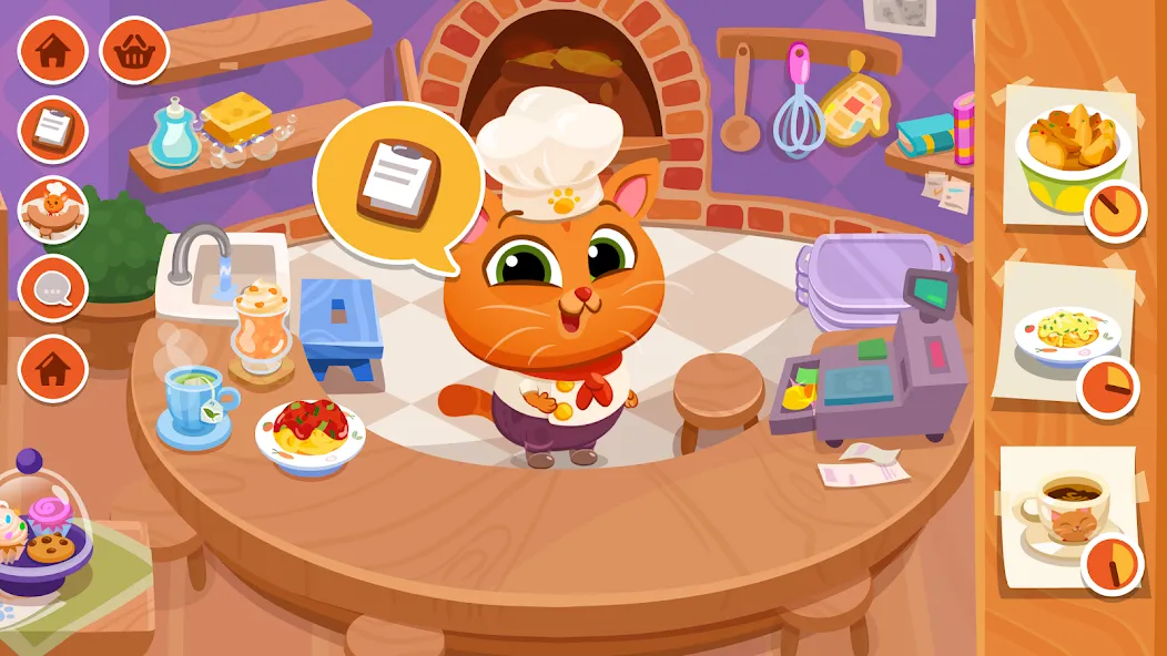 Bubbu Restaurant - My Cat Game [MOD: много монет и все блюда открыты] последняя версия — скриншот 1