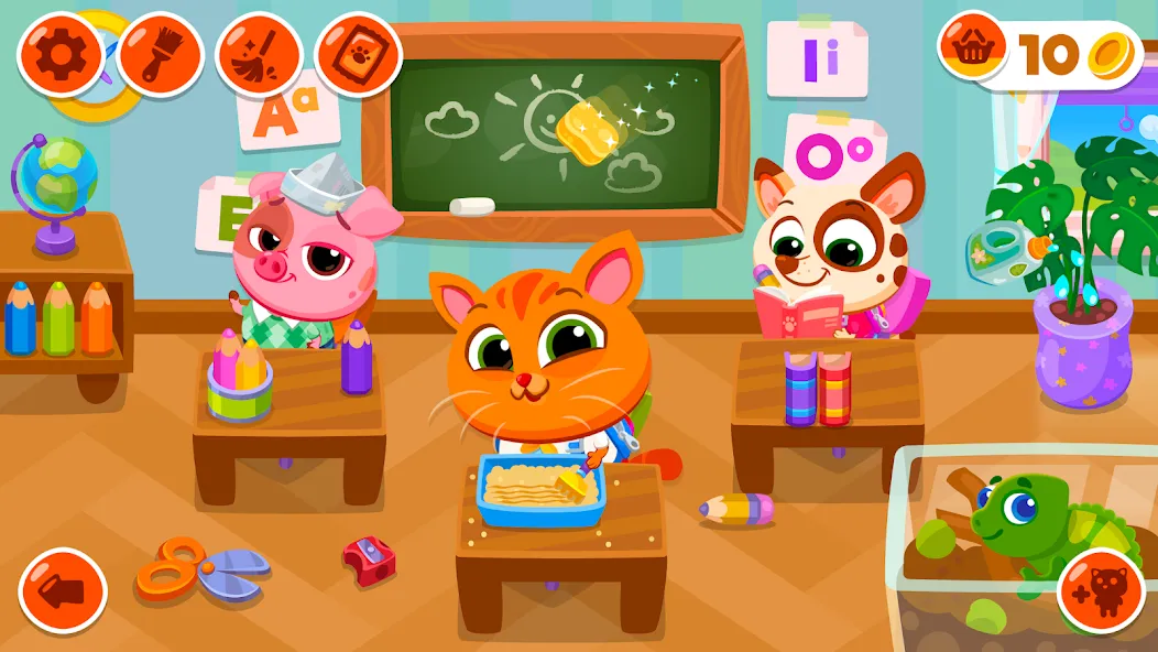 Взломанная Bubbu School - My Virtual Pets [MOD: безлимитные монеты и все питомцы] на Андроид — скриншот 1