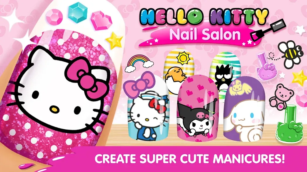 Взломанная Hello Kitty Nail Salon [MOD: безлимитные монеты и все инструменты] на Андроид — скриншот 1