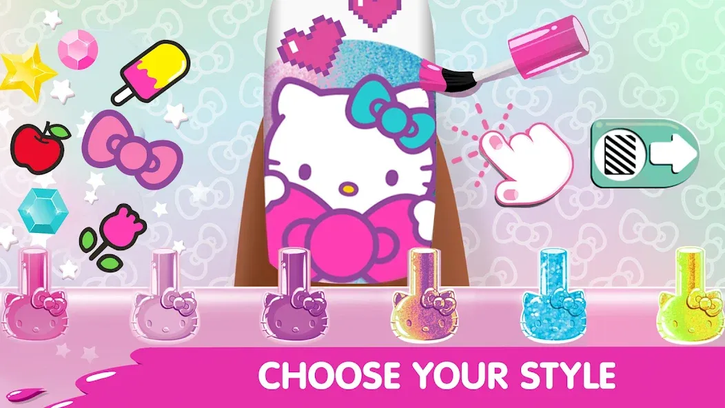 Взломанная Hello Kitty Nail Salon [MOD: безлимитные монеты и все инструменты] на Андроид — скриншот 2