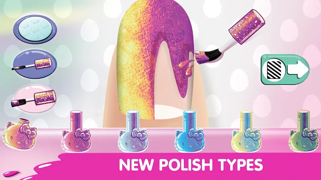 Взломанная Hello Kitty Nail Salon [MOD: безлимитные монеты и все инструменты] на Андроид — скриншот 5