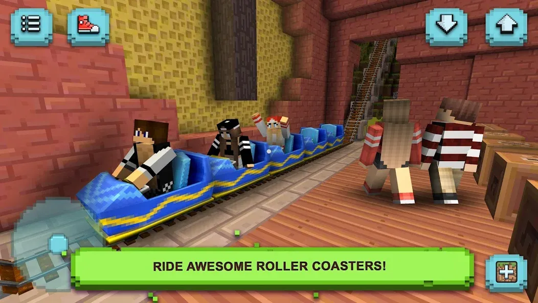 Взломанная Theme Park Craft: Build & Ride [MOD: безлимитные деньги и ресурсы] на Андроид — скриншот 3
