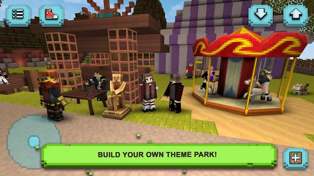 Взломанная Theme Park Craft: Build & Ride [MOD: безлимитные деньги и ресурсы] на Андроид — скриншот 5