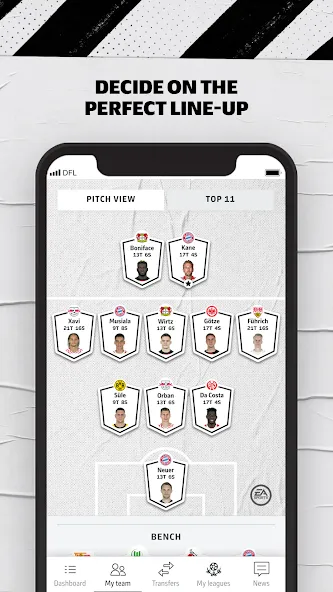 Взломанная Bundesliga Fantasy Manager [MOD: безлимитные монеты и энергия] на Андроид — скриншот 2