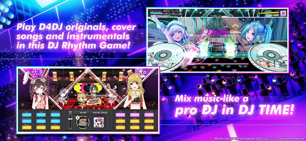 Скачать D4DJ Groovy Mix [MOD: безлимитные ресурсы и разблокирован весь контент] на телефон — скриншот 2
