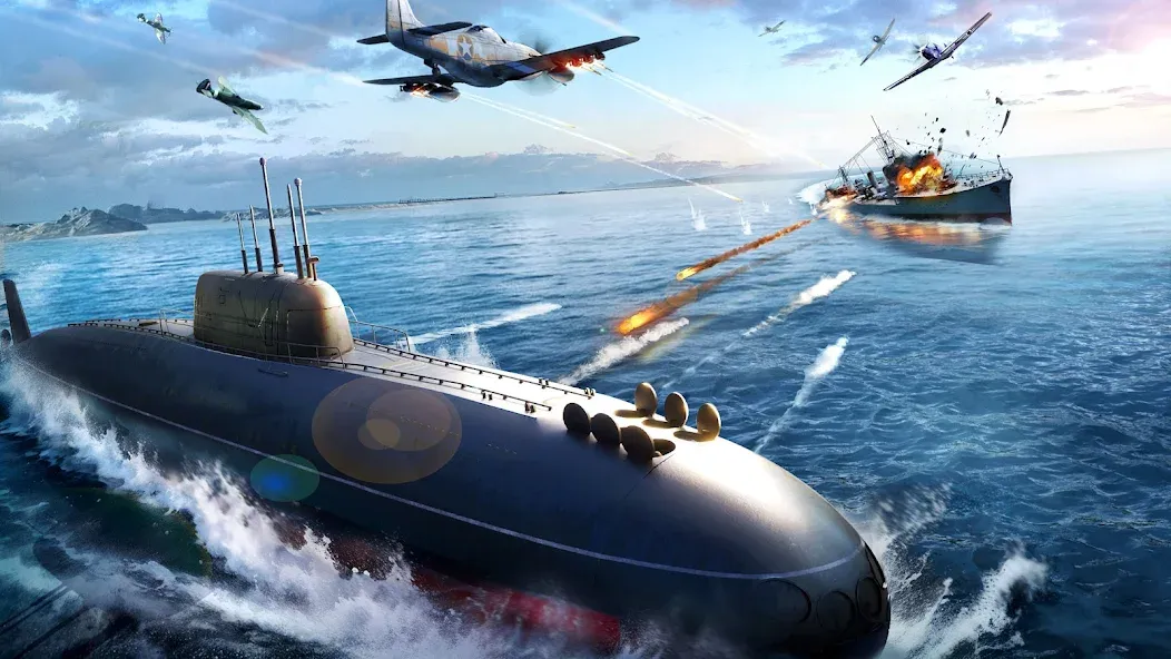 Скачать взлом Sea War: Raid [MOD: безлимитные ресурсы и усиленный флот] — скриншот 1