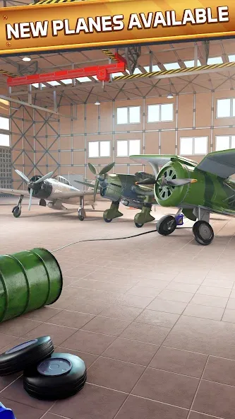 Скачать Idle Planes: Build Airplanes [MOD: безлимитные деньги и все самолеты открыты] на телефон — скриншот 1