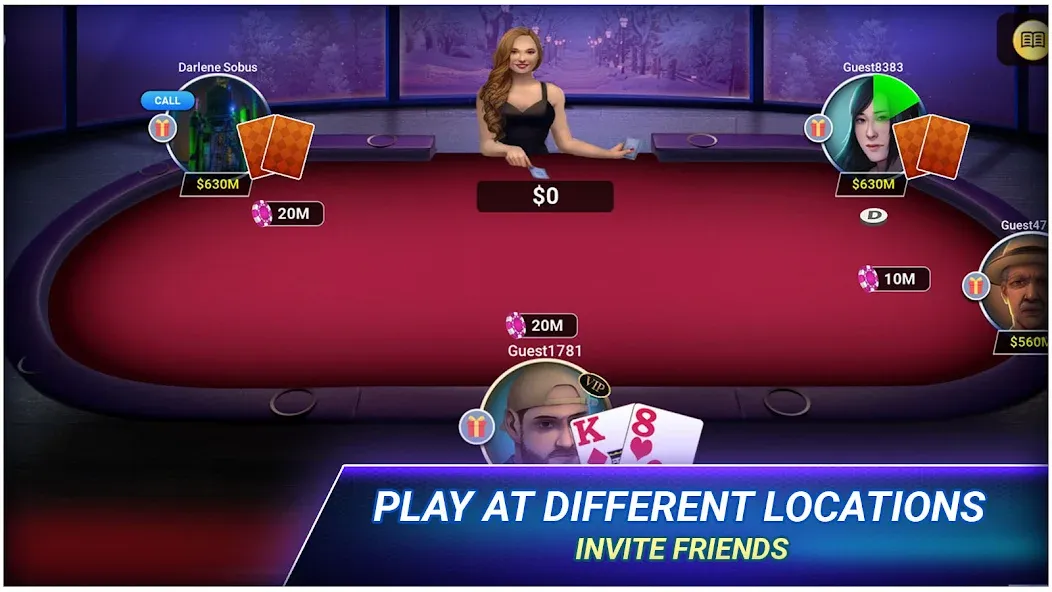 Скачать Poker Texas Holdem [MOD: безлимитные фишки и бонусы] на телефон — скриншот 3