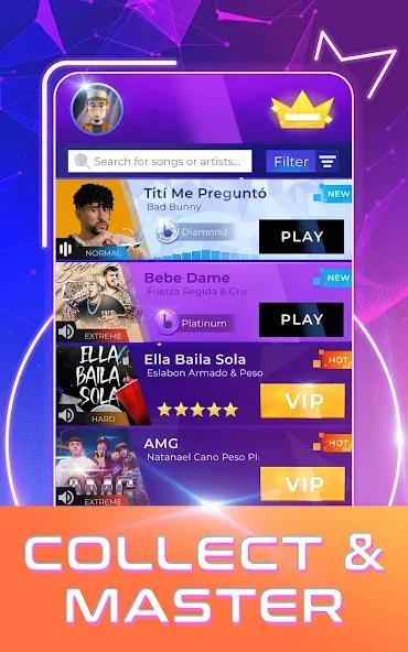 Скачать Beat Tiles: Music Game [MOD: разблокированы все песни и уровни] — скриншот 3