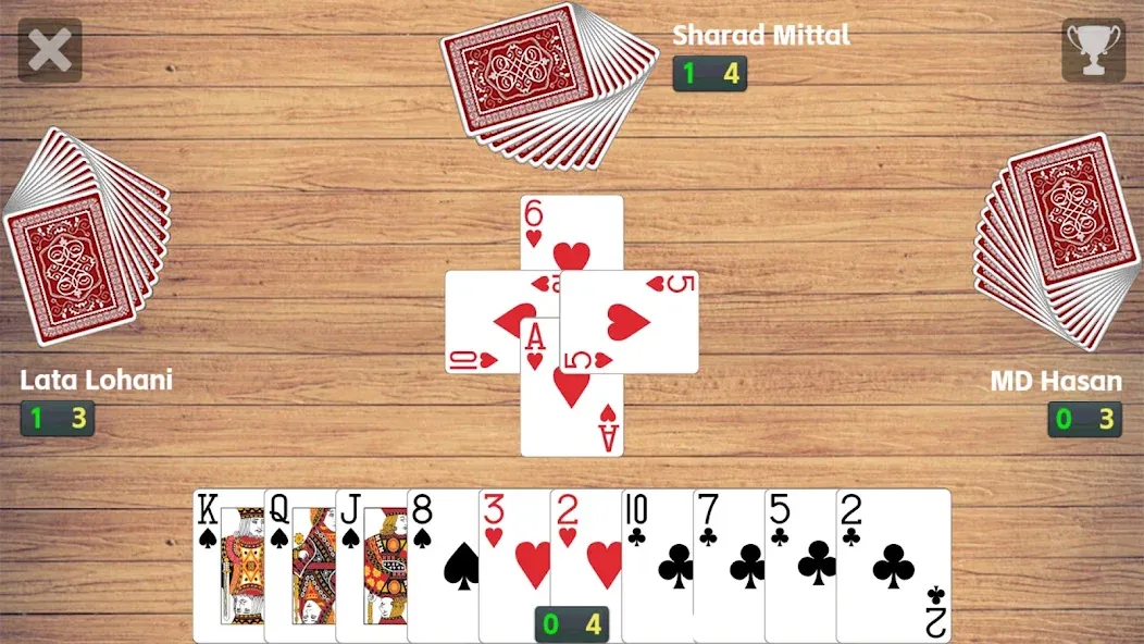 Взломанная Callbreak League - Card Game [MOD: без рекламы и безлимитные монеты] на Андроид — скриншот 1