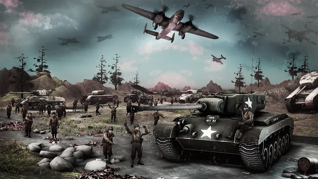 Скачать взлом Medal of War – WW2 Games 2024 [MOD: безлимитные деньги и оружие] — скриншот 4