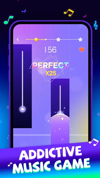 Beat Piano Dance:music game [MOD: новые песни и открыты все уровни] последняя версия — скриншот 1
