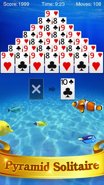Скачать Pyramid Solitaire [MOD: безлимитные подсказки и отмены ходов] — скриншот 1