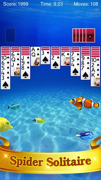 Spider Solitaire [MOD: безлимитные подсказки и отмены ходов] (Бесплатно / APK) — скриншот 1