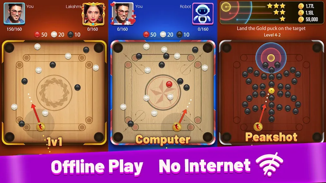 Carrom Meta-Board Disc Game [MOD: безлимитные монеты и все столы] — Скачать бесплатно (APK) — скриншот 2