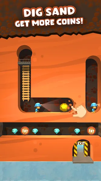 Mine Rescue: Gold Mining Games [MOD: безлимитные деньги и алмазы] последняя версия — скриншот 5