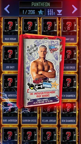 Скачать WWE SuperCard - Battle Cards [MOD: безлимитные деньги и все карты] на телефон — скриншот 3