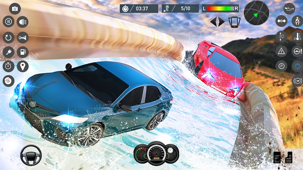 Water Slide Car Race games [MOD: без рекламы и все машины открыты] (Бесплатно / APK) — скриншот 2