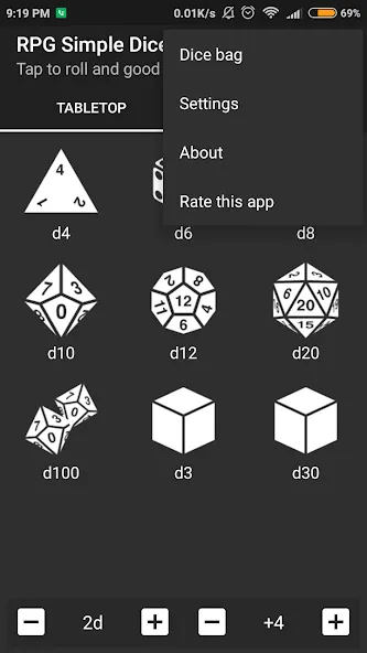 RPG Simple Dice [MOD: бесконечные броски и все кубики] на Андроид — скриншот 4