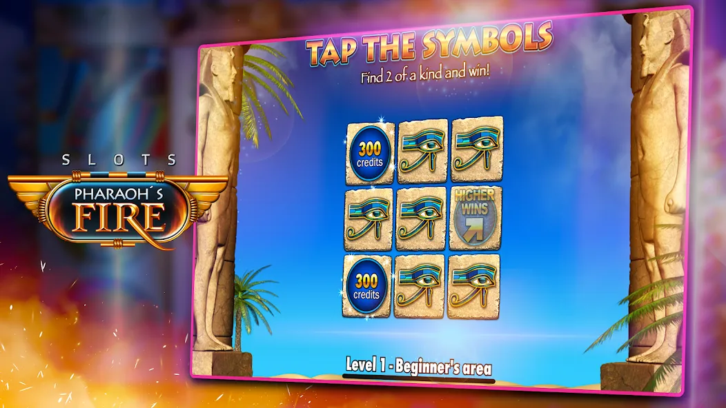 Скачать Slots - Pharaoh's Fire [MOD: безлимитные монеты и бесплатные вращения] на телефон — скриншот 5