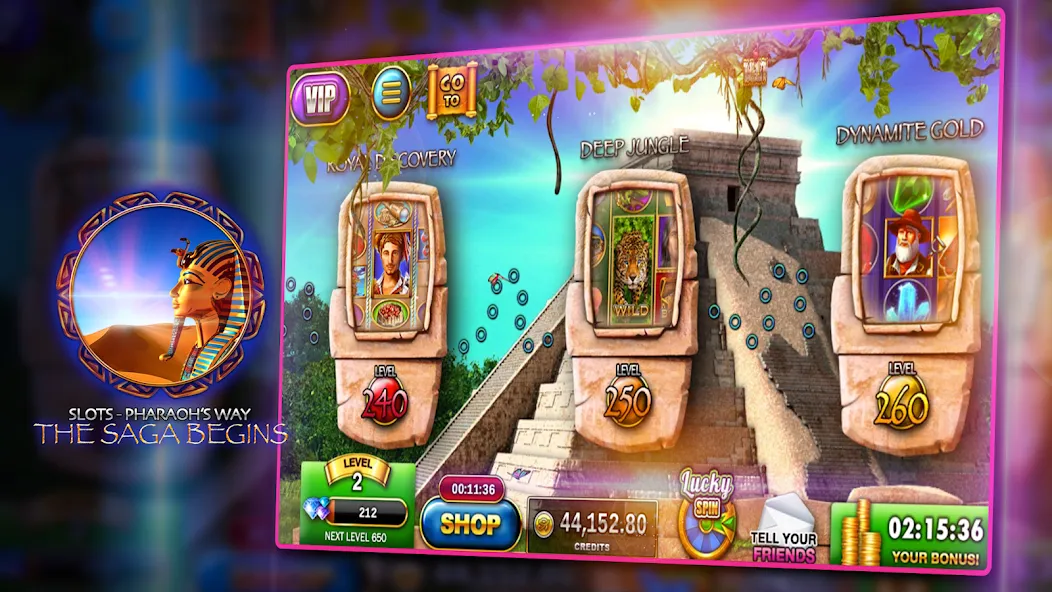 Скачать взлом Slots - Pharaoh's Way Casino [MOD: безлимитные монеты и бонусы] — скриншот 1