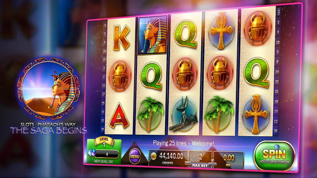 Скачать взлом Slots - Pharaoh's Way Casino [MOD: безлимитные монеты и бонусы] — скриншот 3