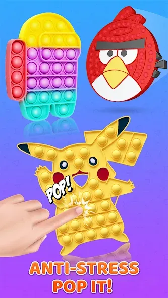 Скачать взлом Pop it: Puppet Antistress Game [MOD: без рекламы и все скины открыты] — скриншот 5