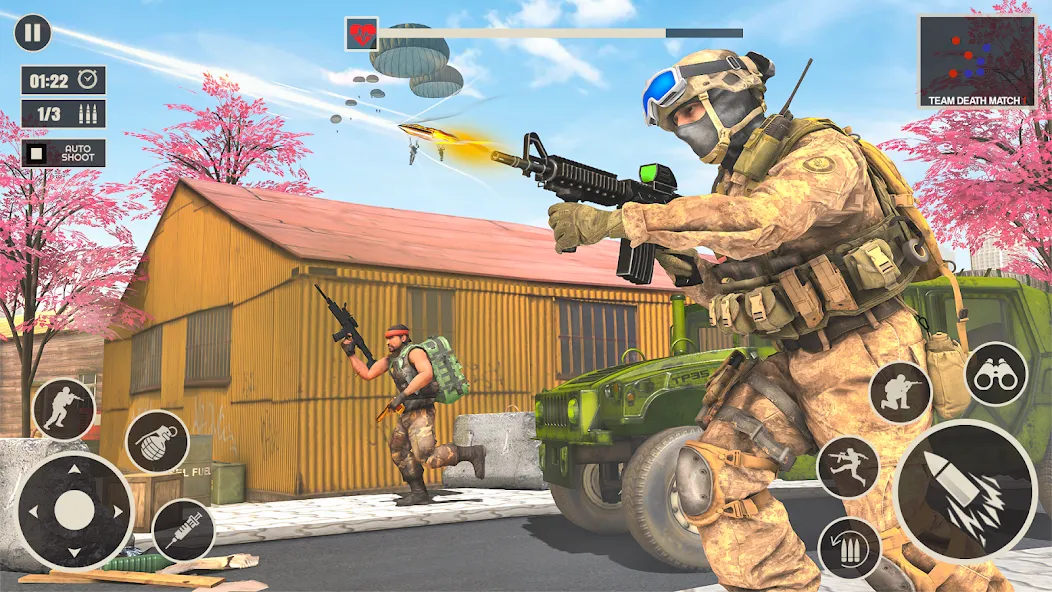 Скачать Offline War Shooting Games 3D [MOD: безлимитные патроны и оружие] — скриншот 1
