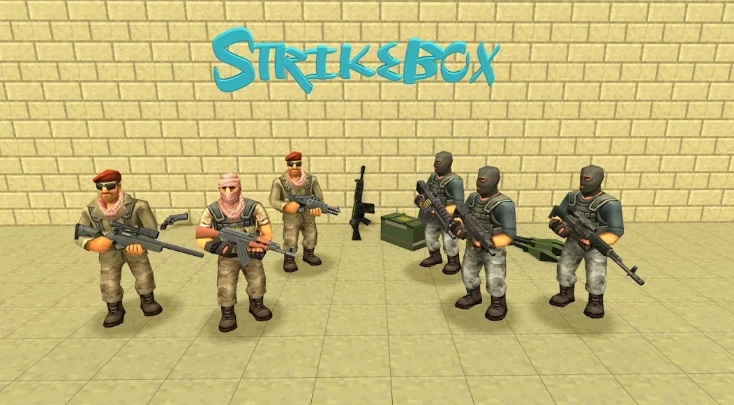 Скачать взлом StrikeBox: Sandbox&Shooter [MOD: безлимитные ресурсы и оружие] — скриншот 4
