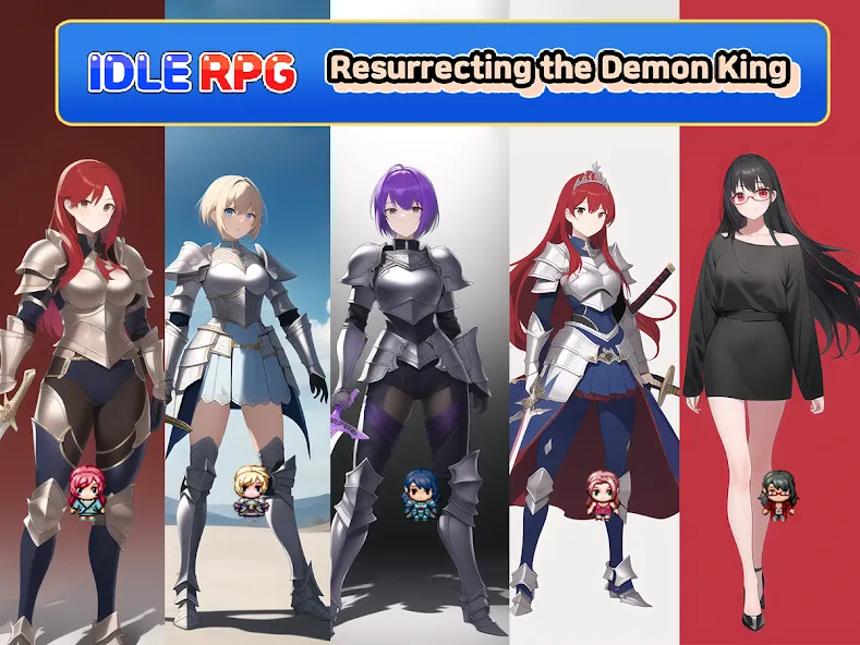Скачать Idle RPG : Reviving Demon King [MOD: безлимитные ресурсы и усиленные герои] — скриншот 1