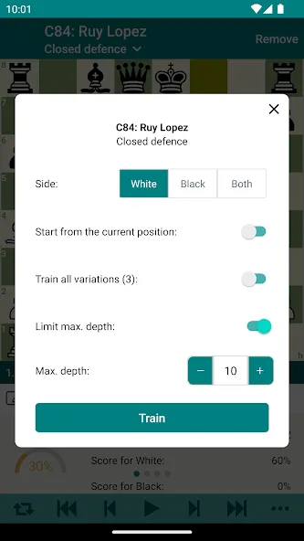 Взломанная Chess Opener Lite [MOD: расширенный доступ к шахматным дебютам] на Андроид — скриншот 3