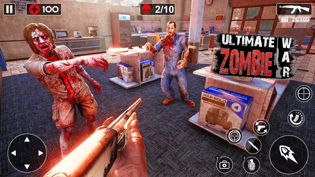 Скачать взлом Zombie Games 3d 2024 : fps War [MOD: безлимитные патроны и здоровье] — скриншот 2