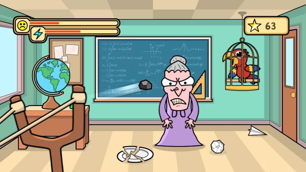 Взломанная Bash the Teacher! School Prank [MOD: открыты все уровни и предметы] на Андроид — скриншот 2
