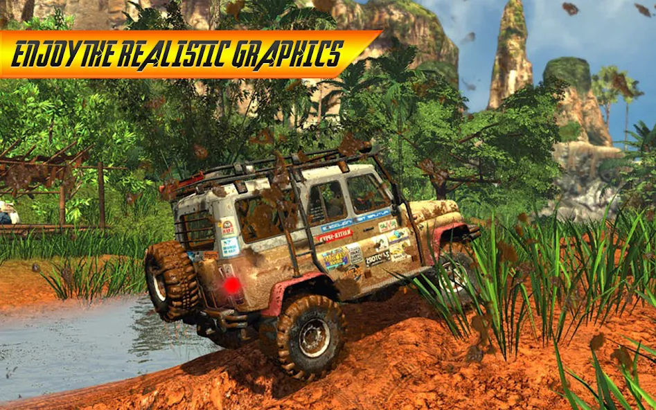 Скачать Offroad Jeep Driving Simulator [MOD: безлимитные деньги и топливо] на телефон — скриншот 1