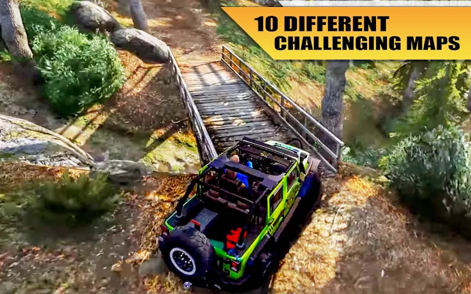 Взломанная Off Road Jeep Drive Simulator [MOD: бездорожье без ограничений и трафика] на Андроид — скриншот 4