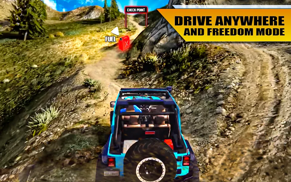 Взломанная Off Road Jeep Drive Simulator [MOD: бездорожье без ограничений и трафика] на Андроид — скриншот 5