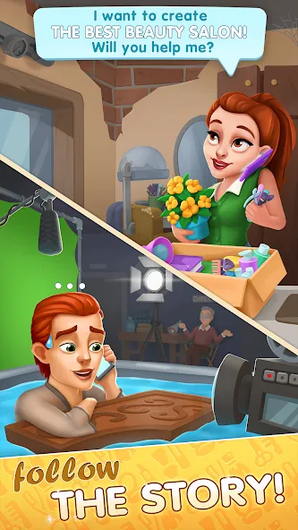 Beauty Tycoon: Hair Salon Game [MOD: безлимитные деньги и все прически открыты] последняя версия — скриншот 1