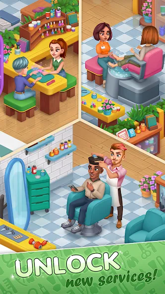 Beauty Tycoon: Hair Salon Game [MOD: безлимитные деньги и все прически открыты] последняя версия — скриншот 3