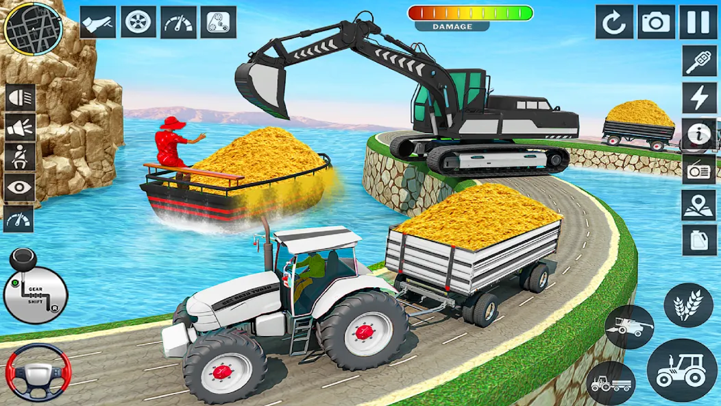 Big Tractor Farming Simulator [MOD: безлимитные деньги и топливо] на Андроид — скриншот 2