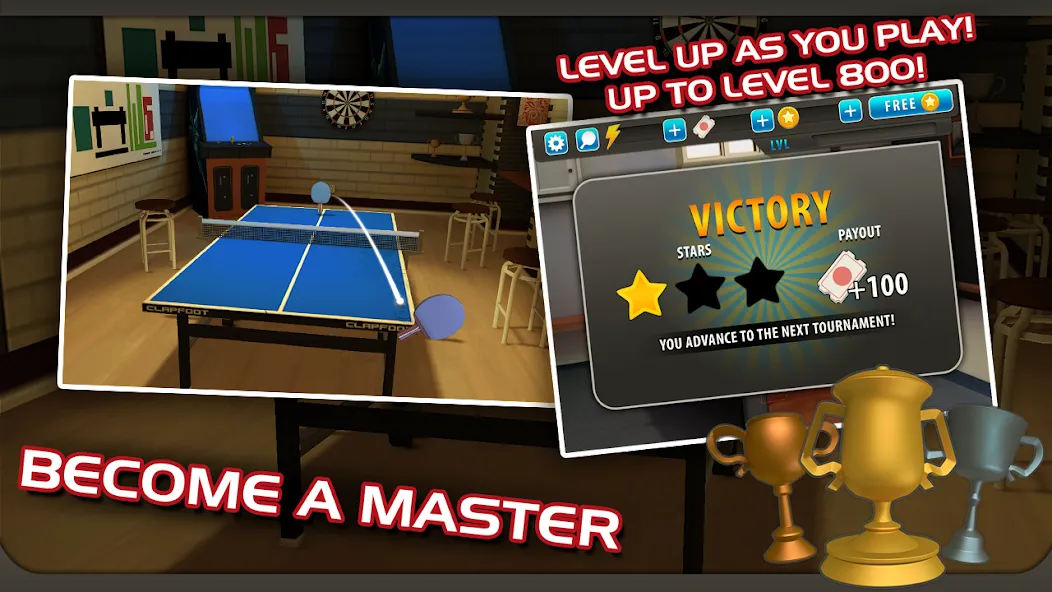 Ping Pong Masters [MOD: безлимитные монеты и разблокированы ракетки] — Скачать бесплатно (APK) — скриншот 3