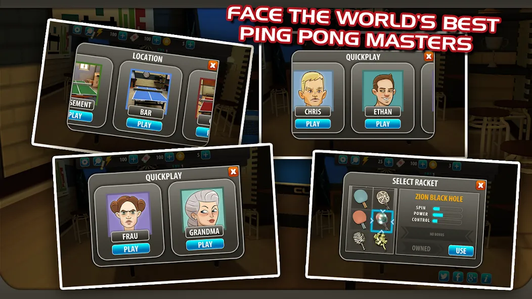Ping Pong Masters [MOD: безлимитные монеты и разблокированы ракетки] — Скачать бесплатно (APK) — скриншот 5