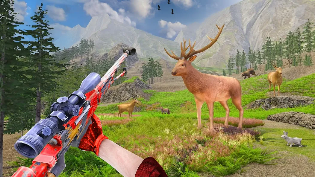 Взломанная Animal Hunting -Shooting Games [MOD: безлимитные патроны и открыто всё] на Андроид — скриншот 3